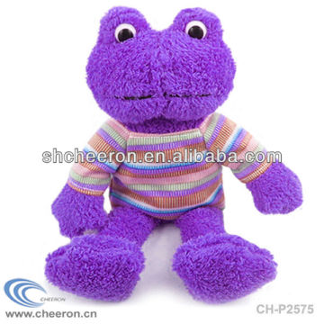 Cute plush purple frog in T shirt