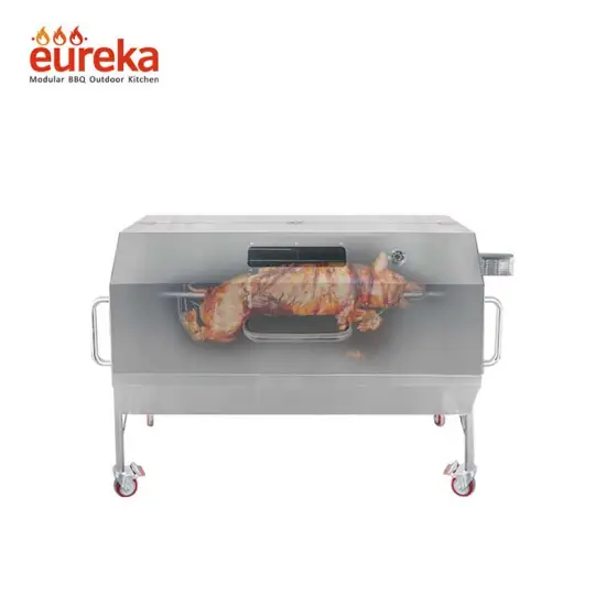 Factory Direct Stainless Steel All-season Not Coated 146*65cm Support Charcoal Rotisserie Grill Pig Roaster Lamb Bbq Machine