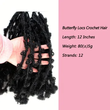 12inch 85g 12stands butterfly locs  Synthetic Crochet Braid Goddess Locs Braiding Hair female Faux Locs curly braid
