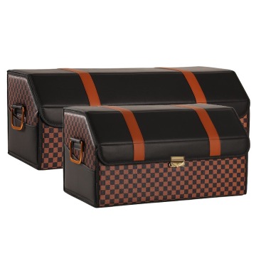 Waterproof Leather Foldable Car Trunk Storage Box Large Capacity Car Organizer