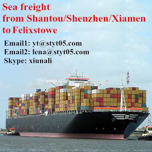 FCL LCL zeevracht van Shantou naar Felixstowe