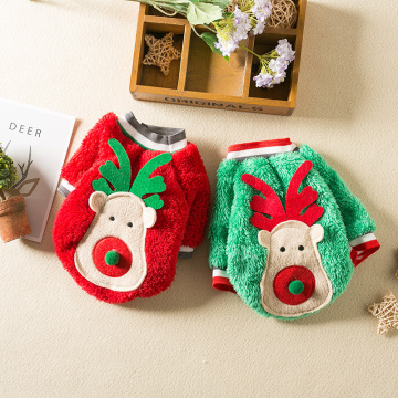 Santa Dog Christmas Pet Costume - MOFESIPI Elk Fleece-Lined Coral Fleece Clothes