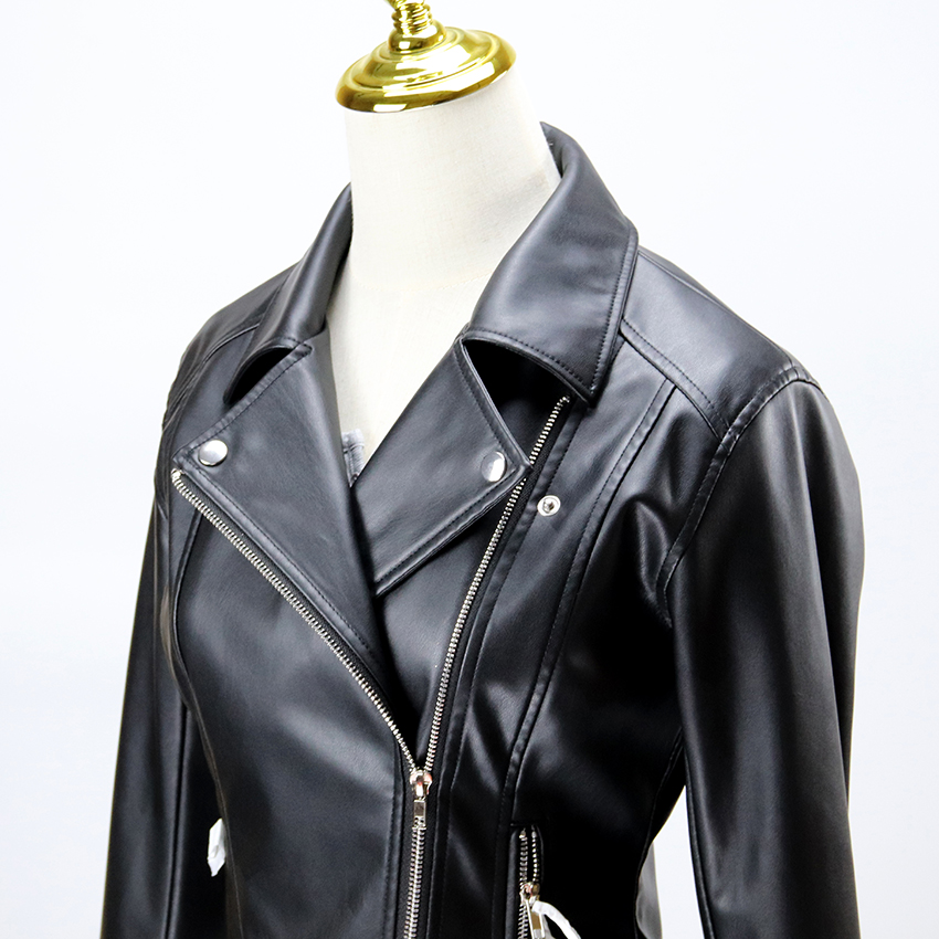 ladie's garment washed pu leather jacket