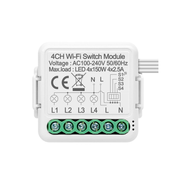 Tuya WiFi Wireless Smart Home Relay Switch Module for KOALA 1/2/3/4 Gang (100-240V) - Voice Control with Alexa, Google Home