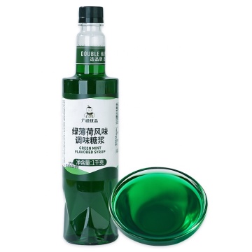 1kg Bottle of Green Mint Flavored Syrup: Ideal for Enhancing Coffee and Cocktails