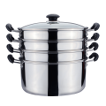 Stainless steel food stock pot with steamer grid