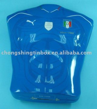 Cloth shape locked packing tin box with embossing