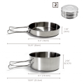 Robust Round Stainless Steel Camping Pot