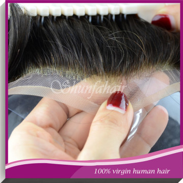 Toupee for men Lace base with bleached knots, very natural hairline