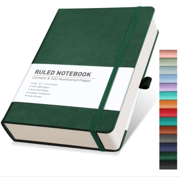 Copritura rigida Easy Scrittura A5 Notebook di giornale foderato con 320 pagine numerate