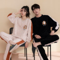 couples long sleeve thick warm pajamas