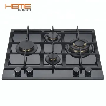 Brass Burner Cooktop with Tempered Glass for Built-in Gas Hob