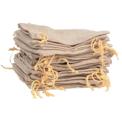 9.5x14.5cm flax drawstring bag gift jewelry linen pouch for fashion packing