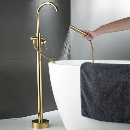 Beelee BL19001G Brushed Gold Bath Tub Faucet Shower System