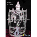 Large Rhinestone Castle Crown Cinderella Shape