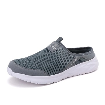 New Style Men's Half Slippers: Breathable Mesh, Lat-Soled, Flat-Bottomed Summer Slippers