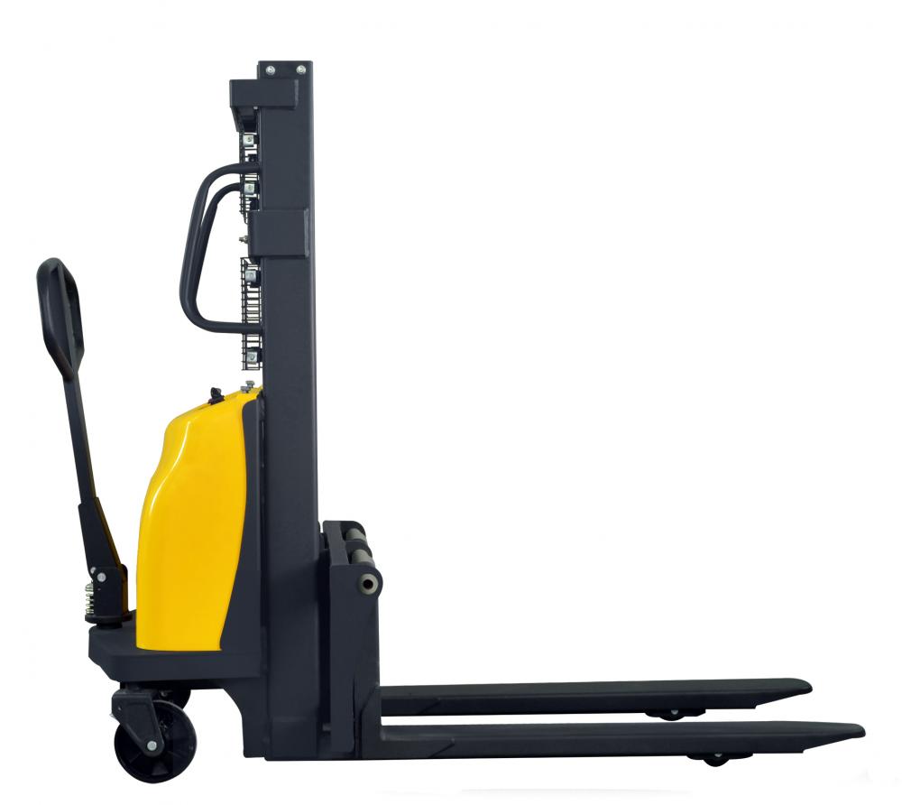 semi electric straddle stacker