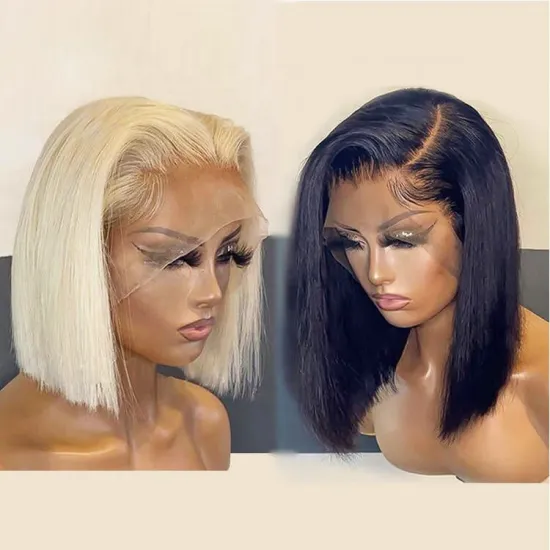 Wholesale Peruvian Bob Lace Front Human Hair Wig - Transparent Glueless Full HD Lace Bob Wig