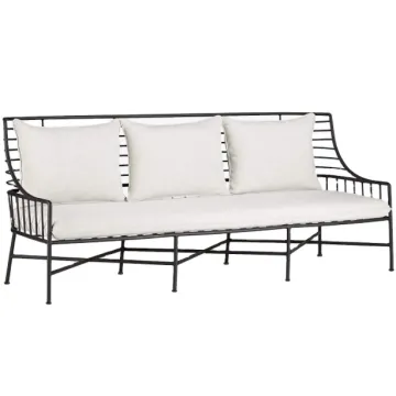 Black Metal Frame 3 Seater Sofas for Outdoor Weddings and Parties
