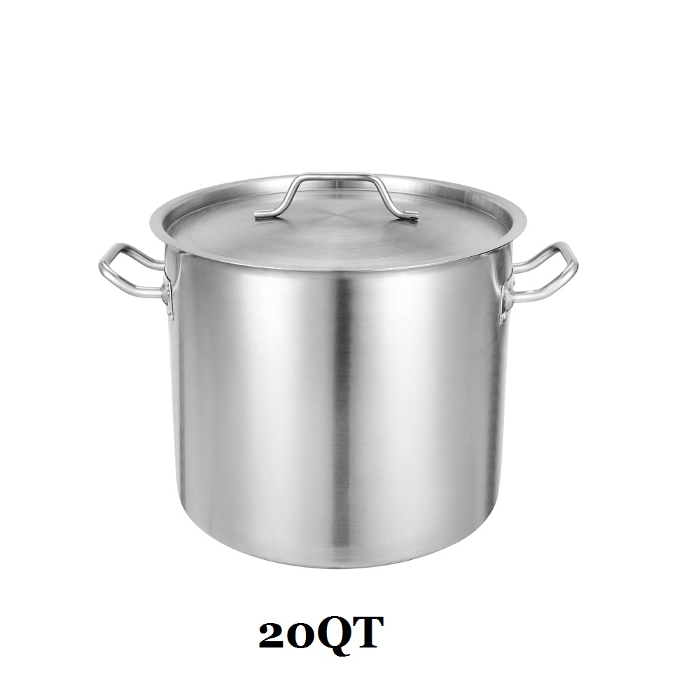 20QT STOCKPOT med kommersiell kvalitet med lock