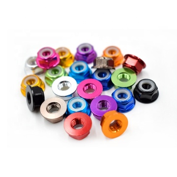 Tuercas de bloqueo de nylon de aluminio anodizado a multicolor para drones (1/8 '' - 5/16 '')