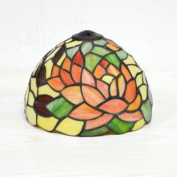 12 Inch Baroque Rose Dragonfly Stained Glass Lamp Shade