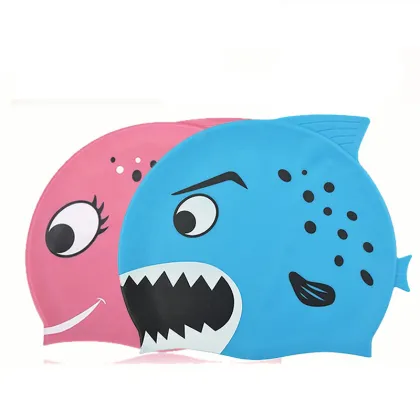 Cartoon Silicone Swimming Caps for Kids - Summer Waterproof Swim Cap for Children