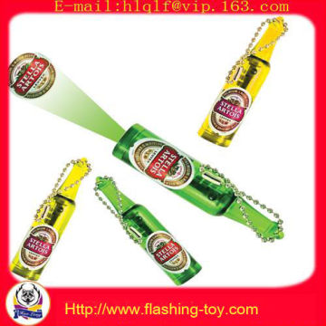Beer Bottle Led Shine Logo Projector Keychain /key Chain / Key Chains(lr41 Cell Batteries)