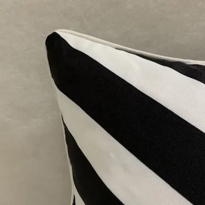Customized Double Sided Black and White Chevron Stripe Moroccan Pillow Cushions