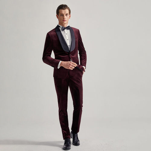 Accepted Corduroy Fabric French Wedding Tuxedo for Men