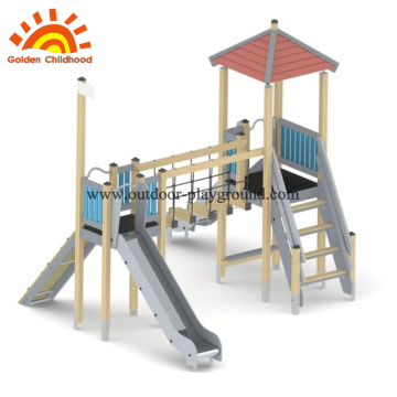 Hpl playground wooden slide climb panel