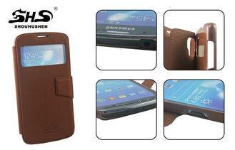 View Window Design PU Leather Cell Phone Cases for Samsung