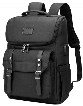 Vintage Backpack with USB Charging Port for Men and Women - Fits Laptops
