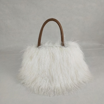 China factory wholesale Women Luxury Designer Handbag lamb fur handbag mongolian lamb fur bag