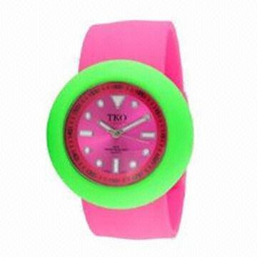 Kid's Slap Watch, Various Colors of Dials and Straps are Available