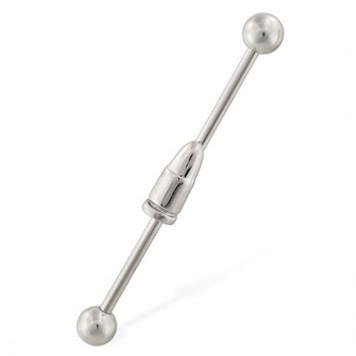 Industrial Straight Barbell Bar with Punk Bullet