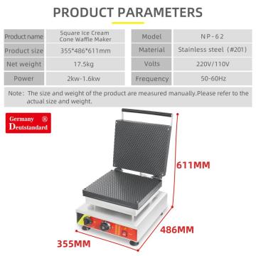 Austauschbares Tempate Ice Creancone Waffle Machine