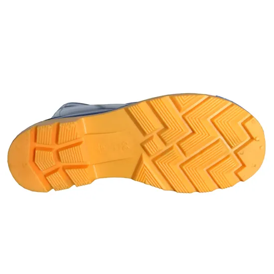 Blue waterproof steel toe PVC glitter safety boots