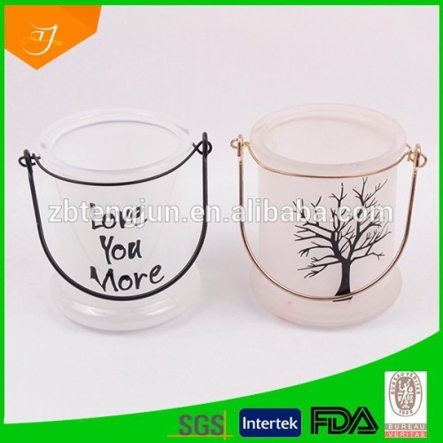 frosted white glass candle holder with good quality