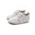 China Rubber Sole Polkadot Leather Kid Shoe Wholesales Manufactory