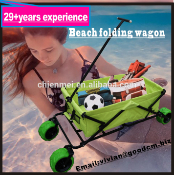Foldable yard cart/Foldable Garden Trolley Cart Wagon Truck 4 Wheel Pull Along Wheelbarrow