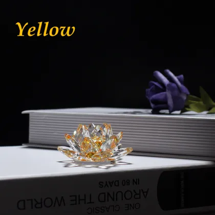 Feng Shui Crystal Lotus Paperweight - Wedding Decoration and Religious Gift