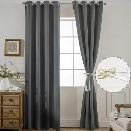 Dark Grey Blackout Curtains