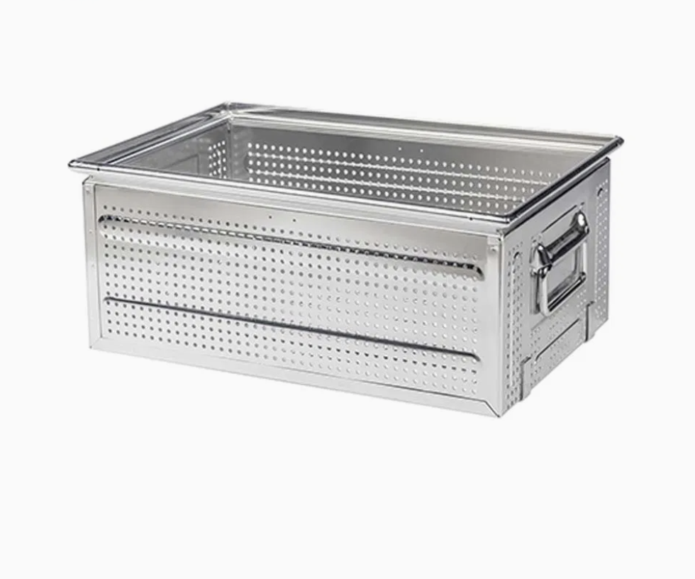 Perforated stainless steel basket