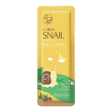 LAIKOU 3g Travel Packing Size Moisturizing & Hydrating Korean Snail Mucin Extract Sleeping Mask Night Cream