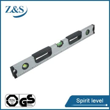 Heavy duty spirit level with magnetic strip