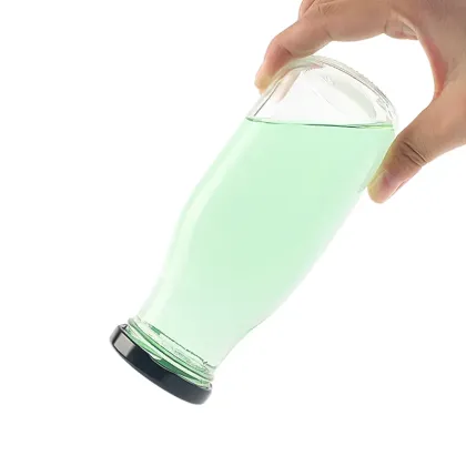 Stocked empty 300ml clear glass milk coffee bottle