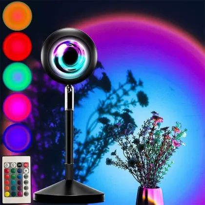 LED Rainbow Night Light with Sunset Projector