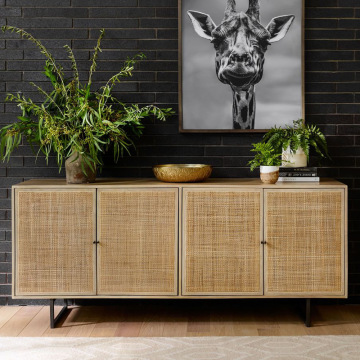 Modern Wooden TV Cabinet for Living Room with Multifunctional Storage