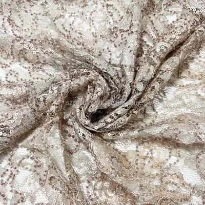 Gold Lace Fabric Embroidery for Women's Clothing